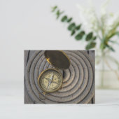 Antike Compass On Vorsprung Deck Postkarte (Stehend Vorderseite)