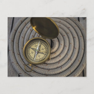Antike Compass On Vorsprung Deck Postkarte