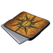 Antike Compass-Rose Laptopschutzhülle (Vorne Knopf)
