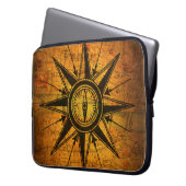 Antike Compass-Rose Laptopschutzhülle (Vorderseite Links)