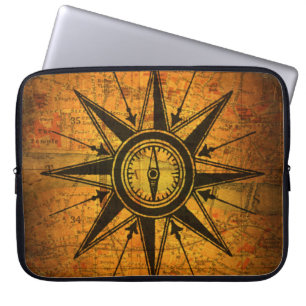 Antike Compass-Rose Laptopschutzhülle