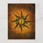 Antike Compass-Rose Postkarte (Vorderseite)