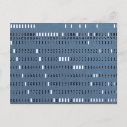 Antike Computer-Lochkarte Postkarte (Vorderseite)