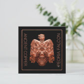 Antike Copper Peoria Falcon Restaurierte Karte (Stehend Vorderseite)