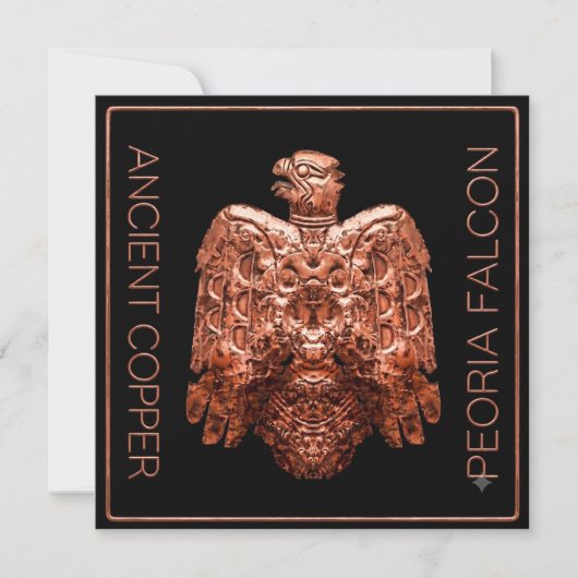 Antike Copper Peoria Falcon Restaurierte Karte (Vorderseite)