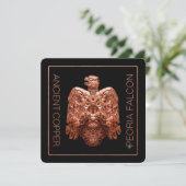 Antike Copper Peoria Falcon Restaurierte Karte (Stehend Vorderseite)