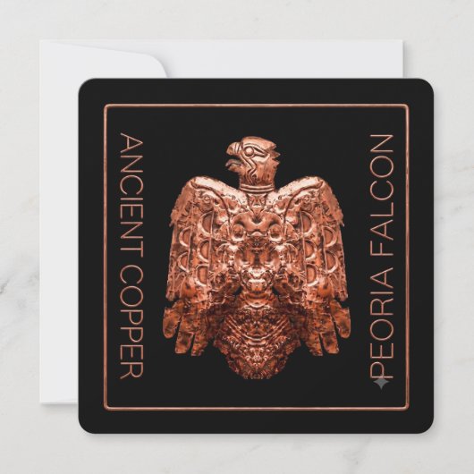Antike Copper Peoria Falcon Restaurierte Karte (Vorderseite)