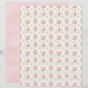 Antike Coquette Rose Florale Scrapbook-Papierblatt