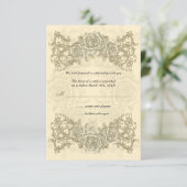 Antike Creme-Rose Einladung zur Hochzeitsreaktion (Stehend Vorderseite)