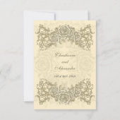 Antike Creme-Rose Einladung zur Hochzeitsreaktion (Rückseite)
