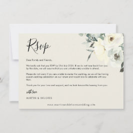 Antike Creme zarte florale RSVP-Postkarte Dankeskarte
