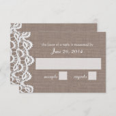 Antike Crochet-Spitzen und Burlap-UAWG RSVP Karte (Vorne/Hinten)