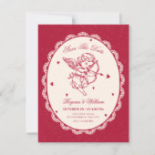 Antike Cupid-Engel-Hochzeit Save The Date (Vorderseite)