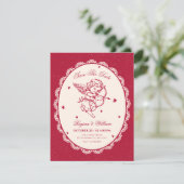 Antike Cupid-Engel-Hochzeit Save The Date (Stehend Vorderseite)