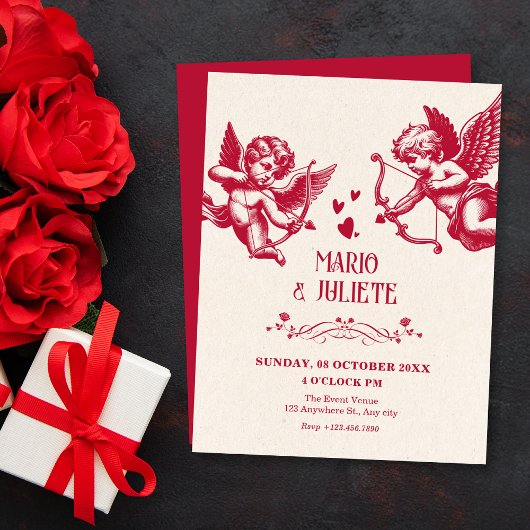 Antike Cupid-Liebe Hochzeit  Einladung