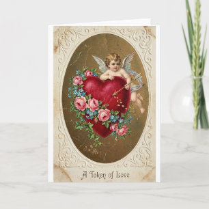 Antike Cupid Valentinstag Liebeskarte Karte
