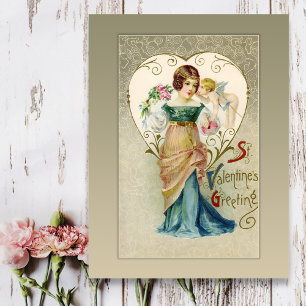 Antike Cupid-Valentinstag-Postkarte Feiertagspostkarte