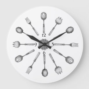 Antike Cutlery Wall Clock Große Wanduhr