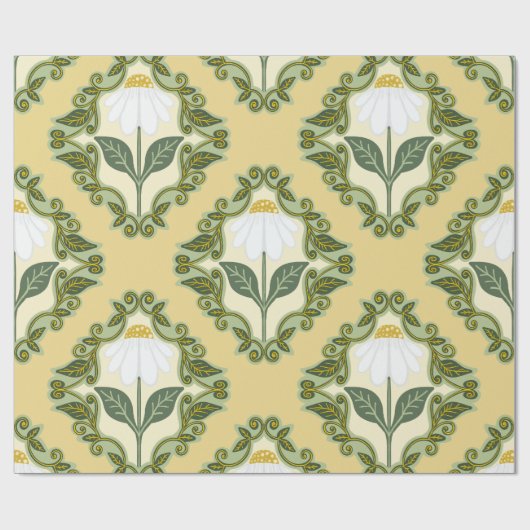Antike Daisy Vine Geschenkpapier (Flach)