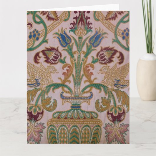 Antike Damaske Fabric groß Karte (Vorderseite)