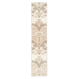 Antike Damast Elegante Beige Französische Farmhaus Kurzer Tischläufer