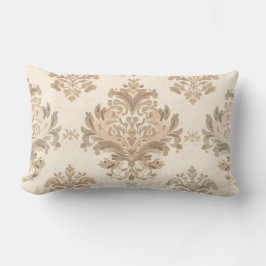 Antike Damast Elegante Beige Französische Farmhaus Lendenkissen