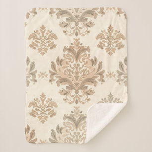 Antike Damast Elegante Beige Französische Farmhaus Sherpadecke