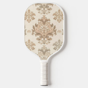 Antike Damast Elegante Beige Französische Farmhous Pickleball Schläger