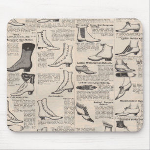 Antike Damenschuh-Katalogseite Vintage-Druck Mousepad