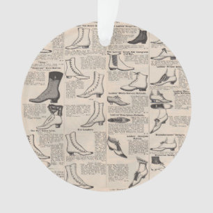 Antike Damenschuh-Katalogseite Vintage-Druck Ornament