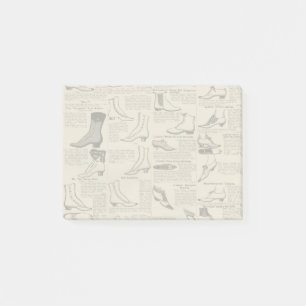 Antike Damenschuh-Katalogseite Vintage-Druck Post-it Klebezettel