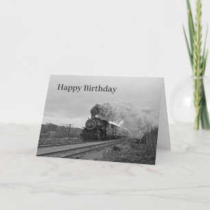 Antike Dampflokomotive Zug Eisenbahn Schwarz Reise Karte
