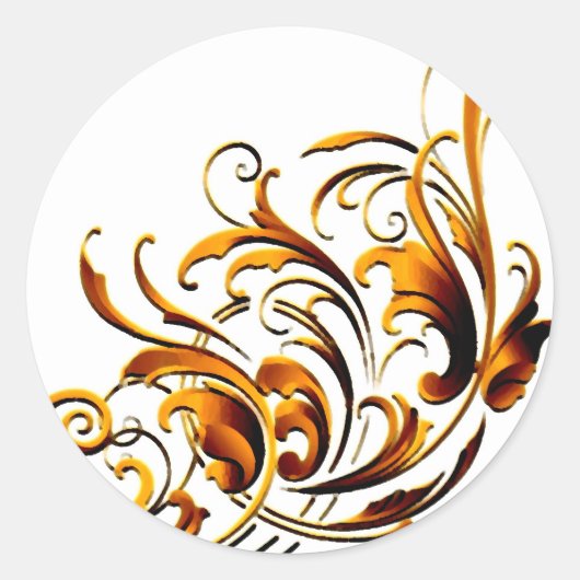 Antike dekorative Schnörkel Runder Aufkleber (Vorderseite)