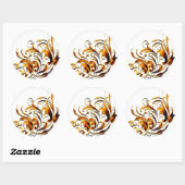 Antike dekorative Schnörkel Runder Aufkleber (Blatt)