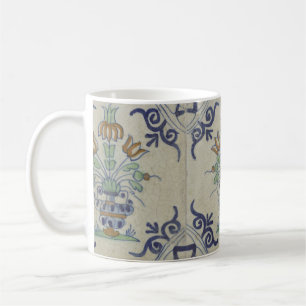 Antike Delfter Fliesen-Vase mit Tulpen: Blau und G Kaffeetasse