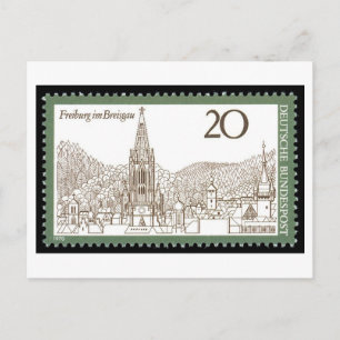 Antike Deutsche Freiburg im Breisgau Briefmarke Postkarte