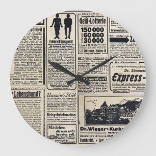 Antike deutsche Zeitungsanzeigen 1917 Große Wanduhr