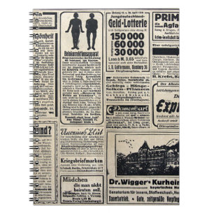 Antike deutsche Zeitungsanzeigen 1917 Notizblock