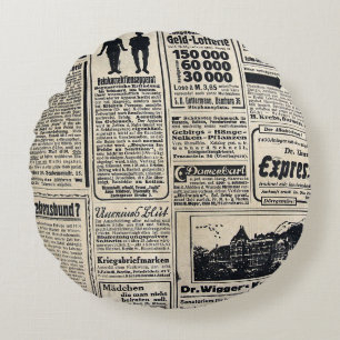 Antike deutsche Zeitungsanzeigen 1917 Rundes Kissen