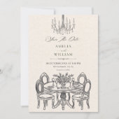 Antike Dinner-Tafel elegant Hochzeit Save The Date (Vorderseite)