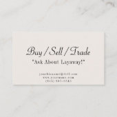 Antike Dollars Visitenkarten Rubylane Ebay Etsy Visitenkarte (Rückseite)