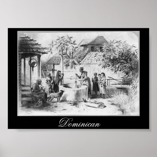 Antike Dominikanische Republik Malerei um 1871 Poster (Vorne)