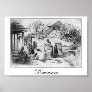 Antike Dominikanische Republik Malerei um 1871 Poster