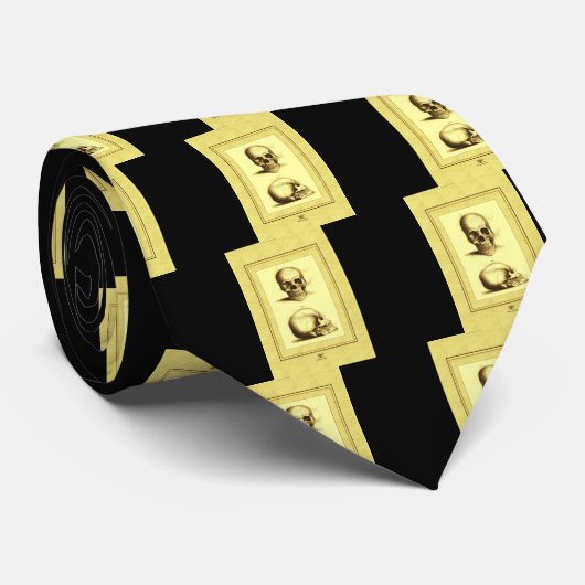 Antike Doppelschädel Krawatte (Gerollt)