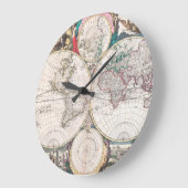 Antike Doppelt-Hemisphäre Weltkarte Große Wanduhr (Winkel)