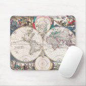 Antike Doppelt-Hemisphäre Weltkarte Mousepad (Mit Mouse)