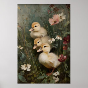 Antike drei Entlein druckbare Kunst, Ente Poster