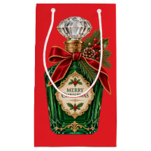 Antike dunkelgrüne Parfümflasche Frohe Weihnachten