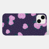 Antike dunkelviolette Blumenmuster Case-Mate iPhone Hülle (Rückseite (Horizontal))