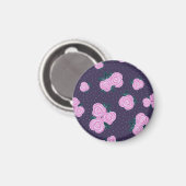 Antike dunkelviolette Blumenmuster Magnet (Vorderseite/Rückseite)